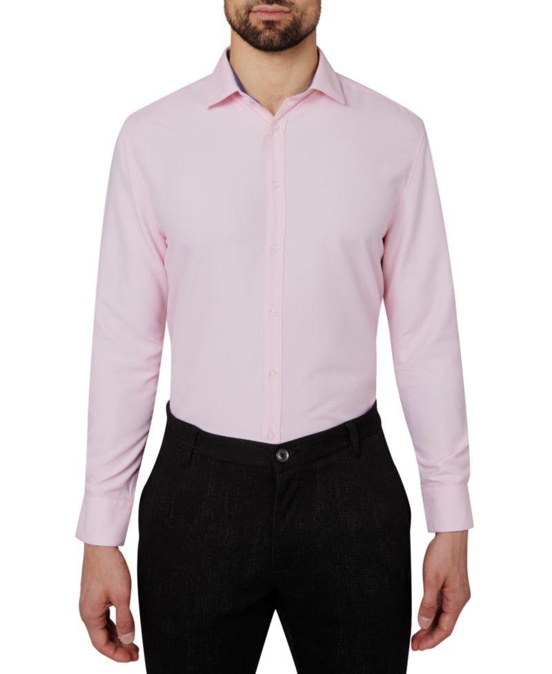 Men's Regular Fit Solid Wrinkle Free Performance Dress Shirt