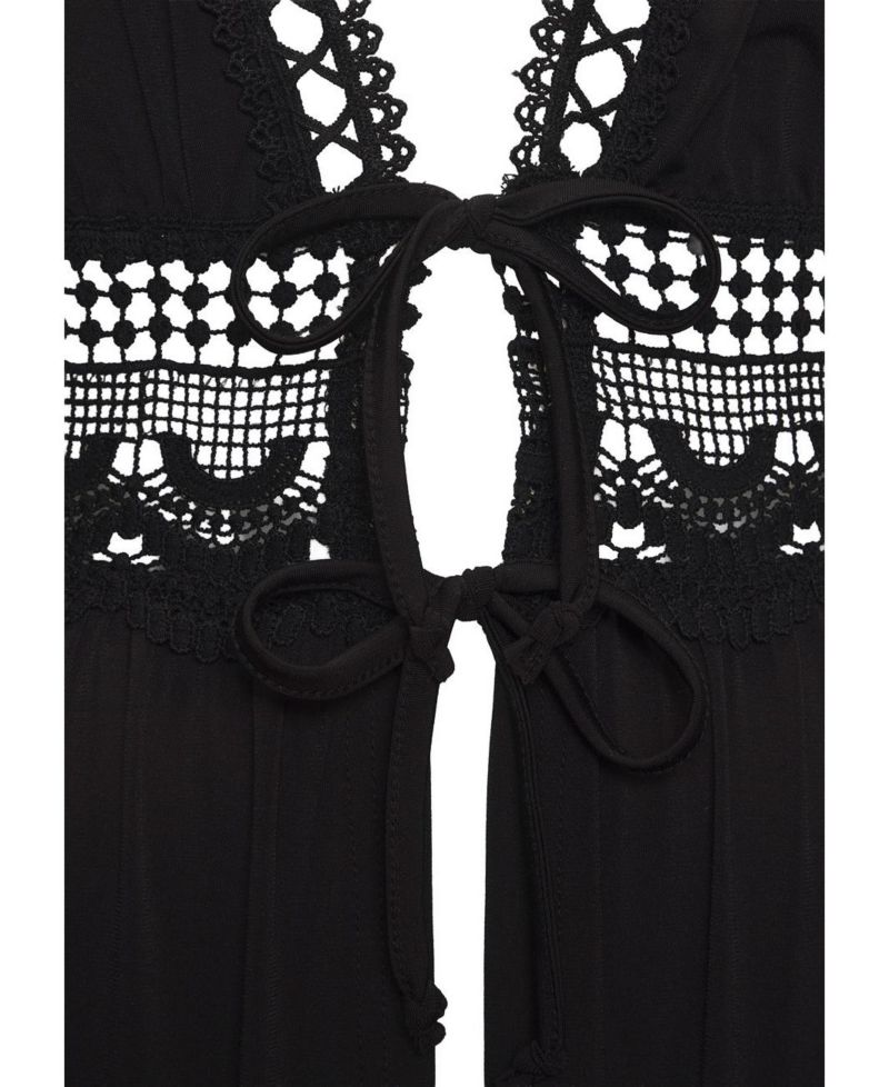 Women's Crochet Trim Lace Everyday Comfort Swim Cover-Up