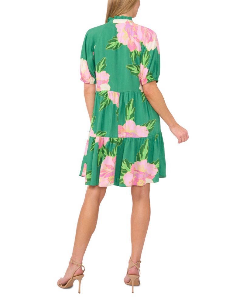 Women's V-Neck Tiered Babydoll Dress