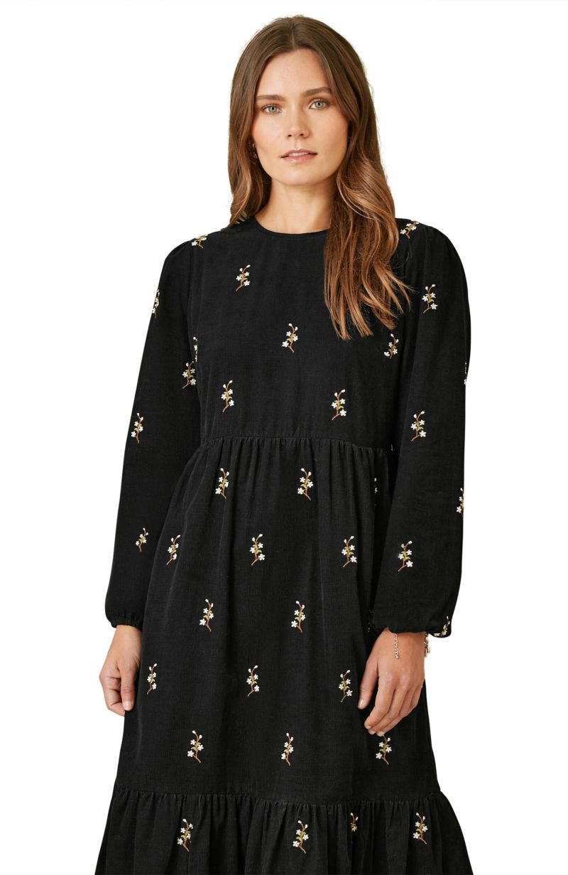 Women's Long Sleeve Midi Floral Dress