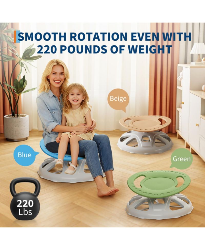 Kids Sensory Swivel Chair, Spinning Chair for Autistic Kids with Safety Handle and Non-Slip Design, Training Body Coordination