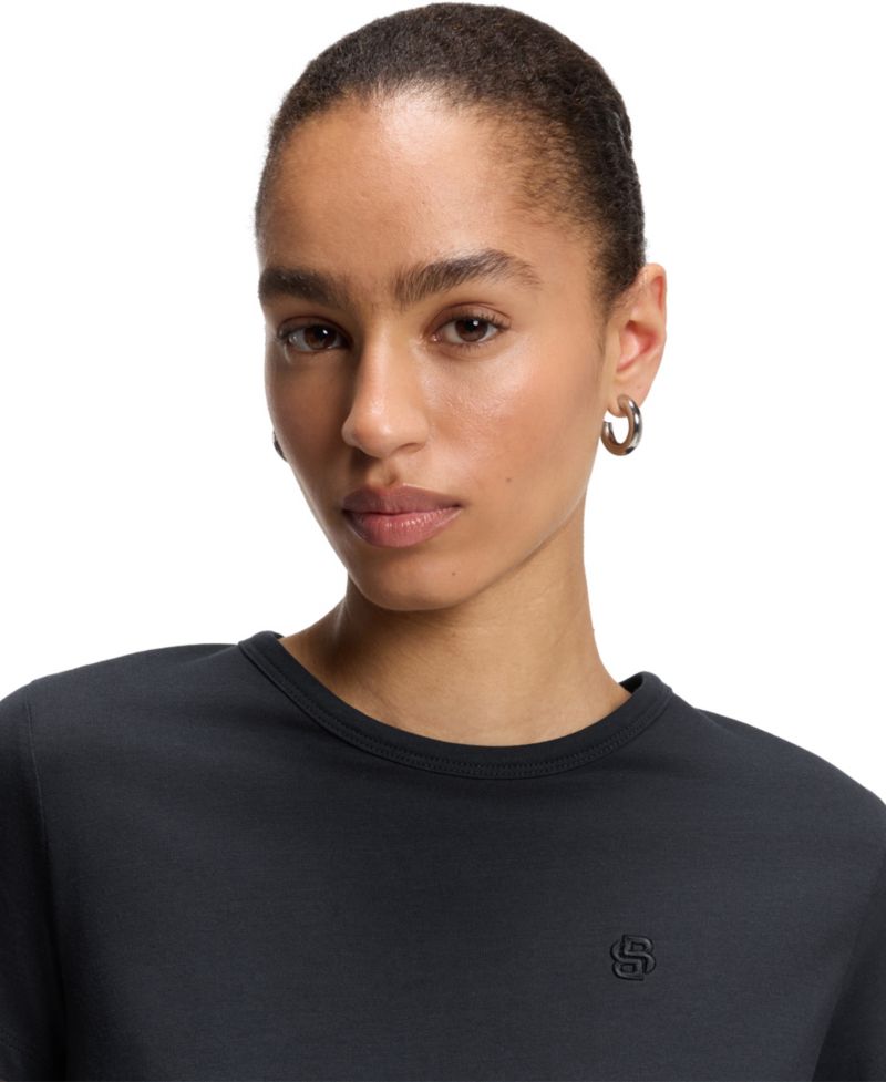BOSS by Women's Cotton-Silk Blend Slim-Fit T-Shirt
