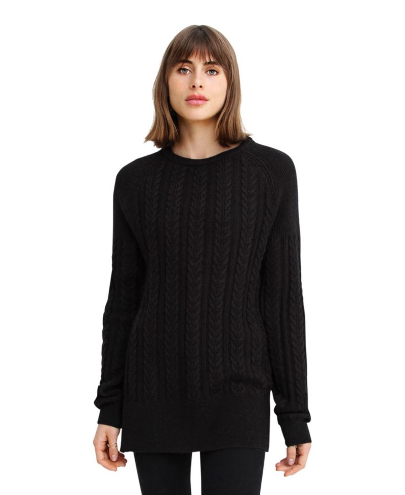 Women's At Last Cable Knit Jumper with Slit