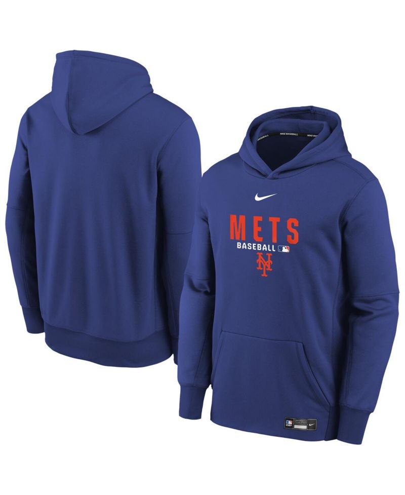Big Boys and Girls Royal New York Mets Authentic Collection Therma-FIT Hoodie