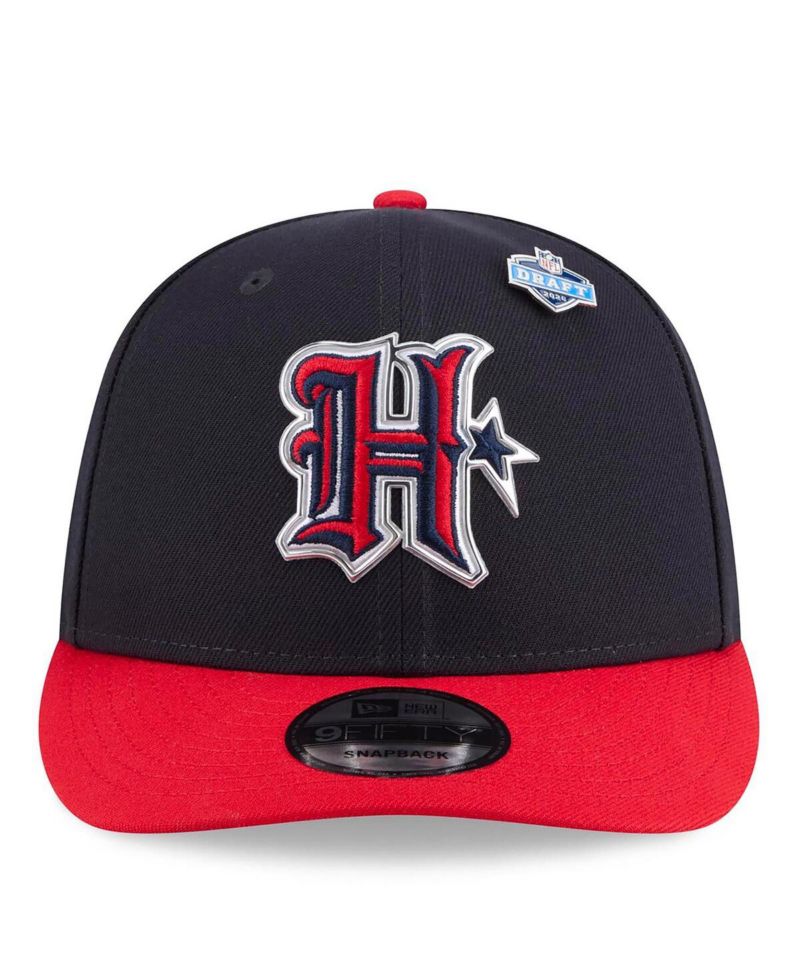Men's Navy/Red Houston Texans 2026 NFL Draft On Stage Pre-Curved 9FIFTY Snapback Hat