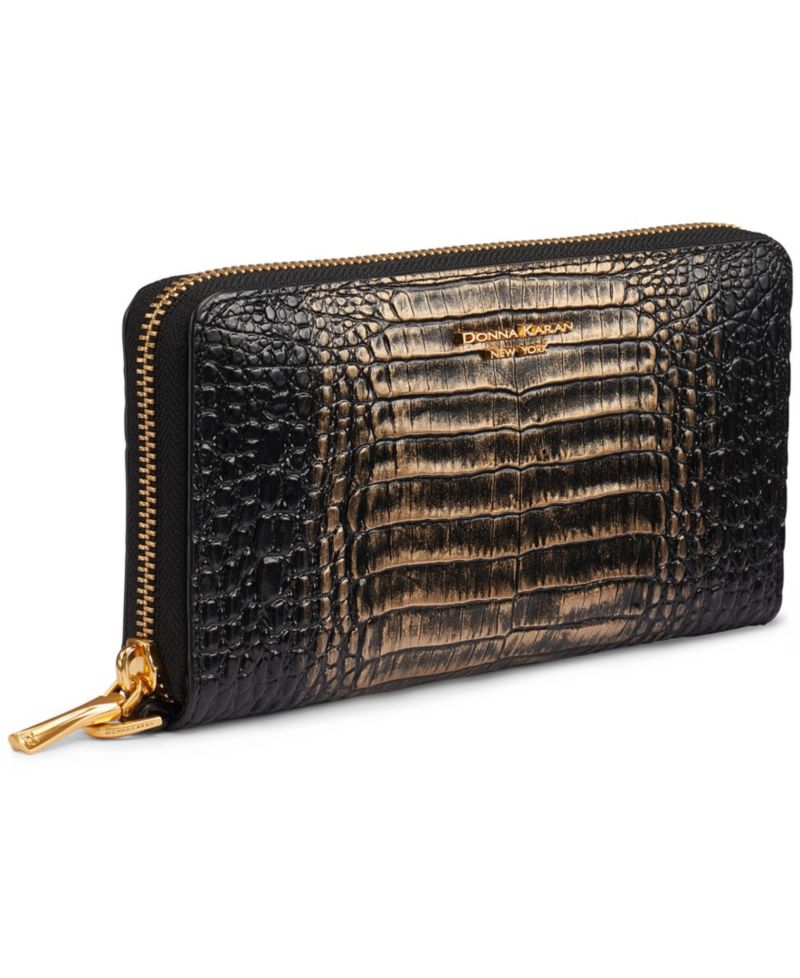Zip Around Continental Leather Wallet