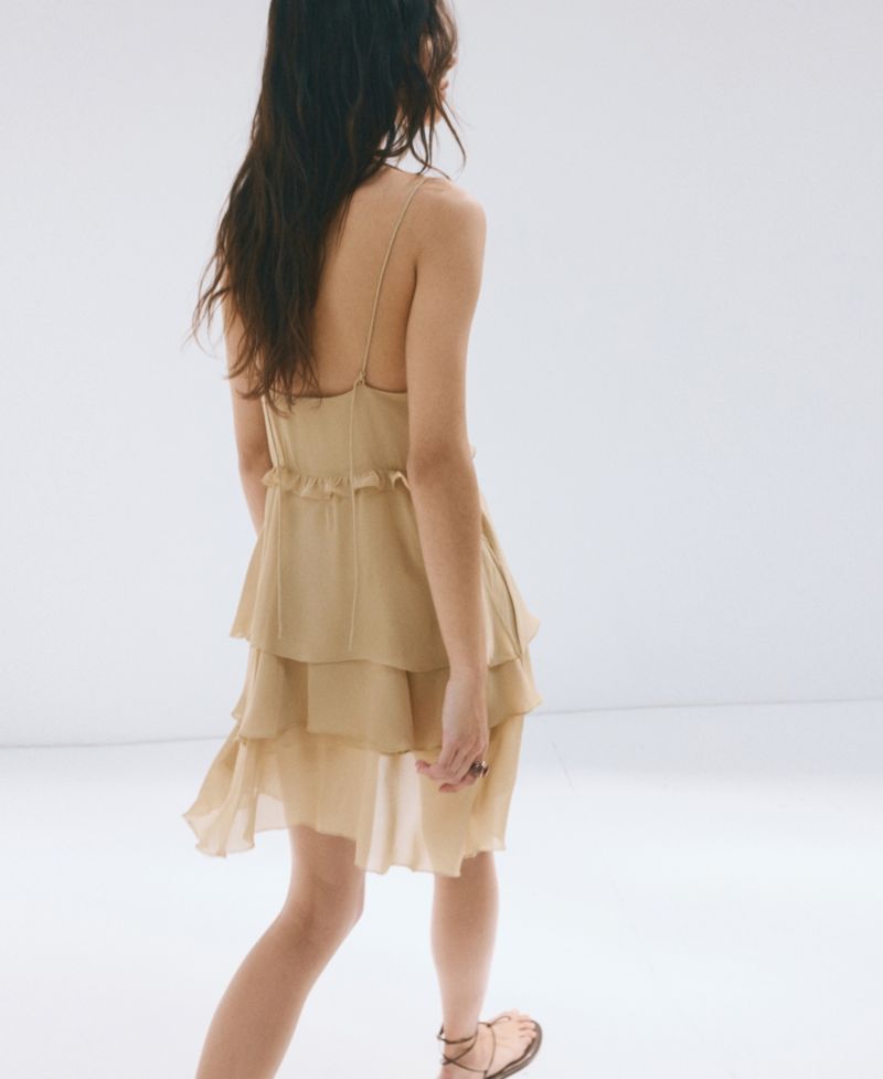 Women's Bead Detail Ruffled Dress