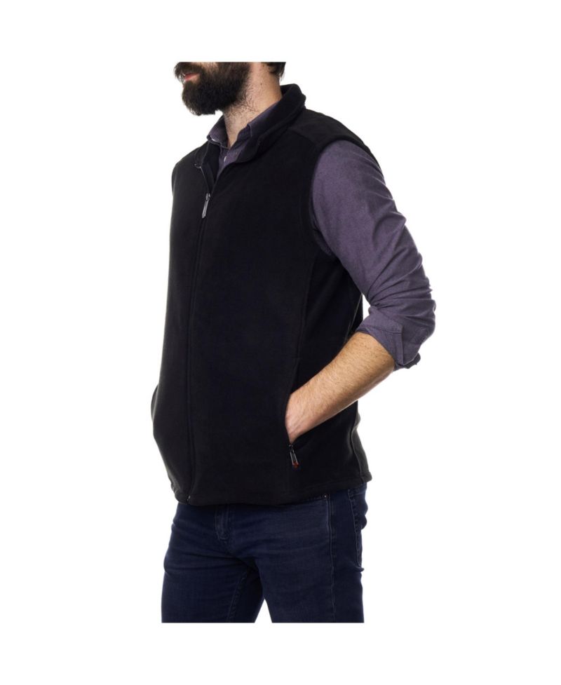 Mens Full Zip Up Fleece Vest Lightweight Warm Sleeveless Jacket