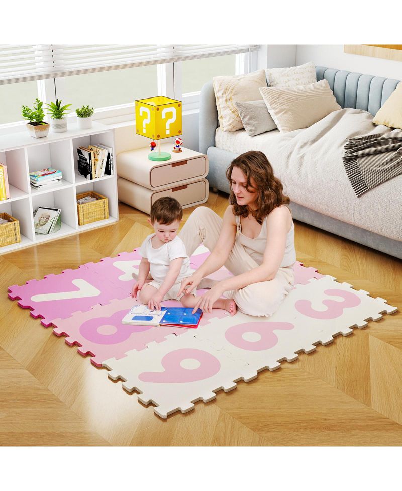 Interlocking Foam Puzzle Floor Mat, 9-Piece Set