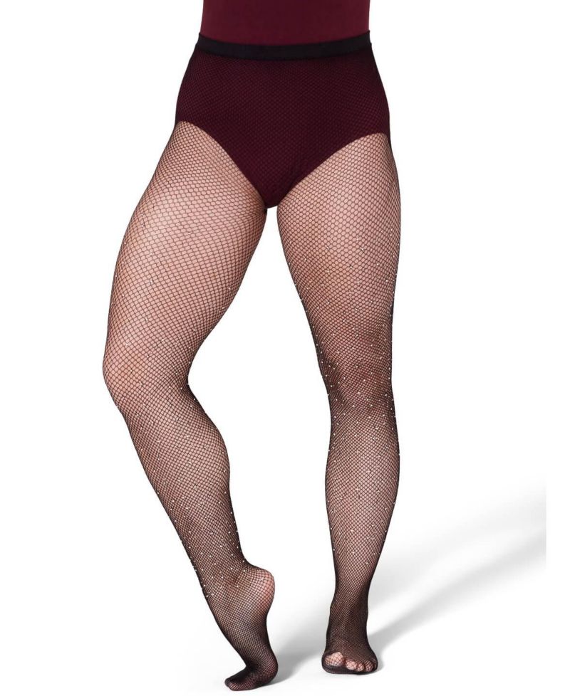 Women's All-Over Rhinestone Fishnet Tight