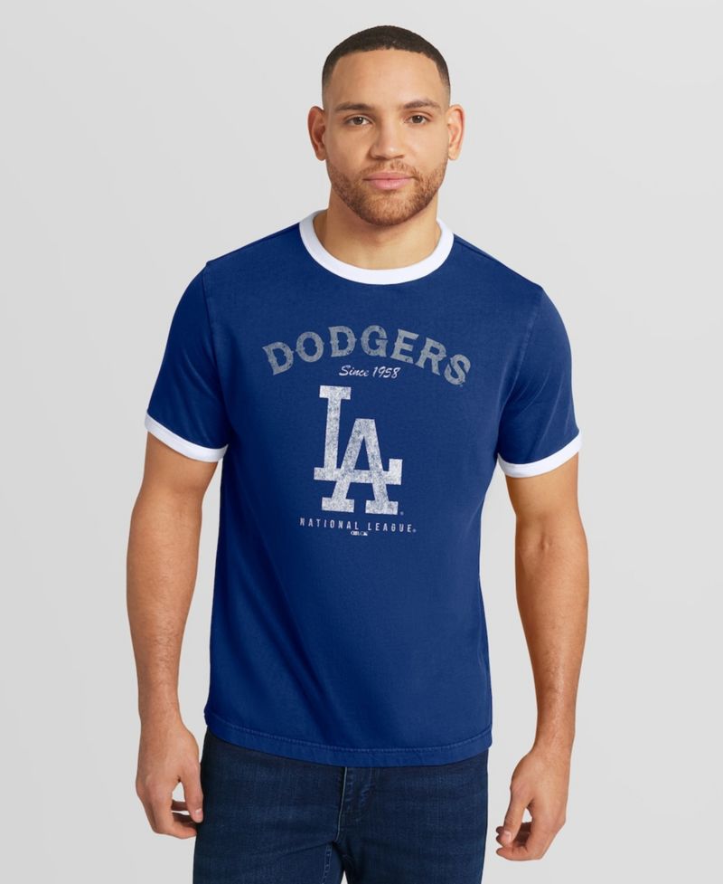 Men's Royal Los Angeles Dodgers Washed Ringer T-Shirt