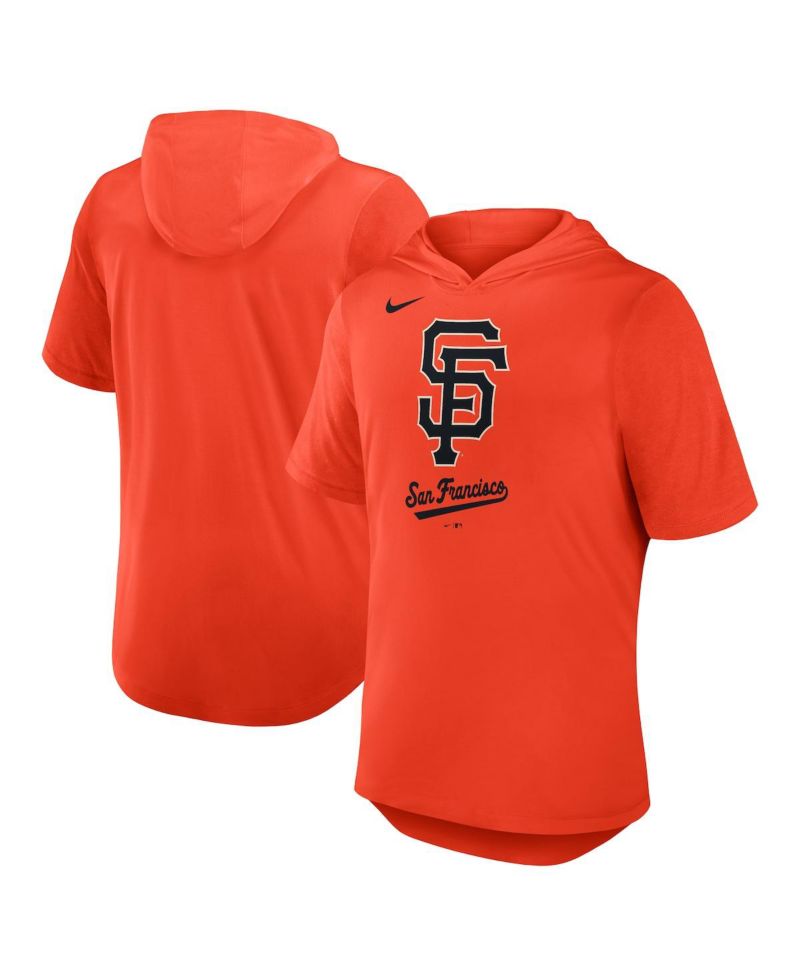 Men's Orange San Francisco Giants Tri-Blend Performance Hoodie T-Shirt