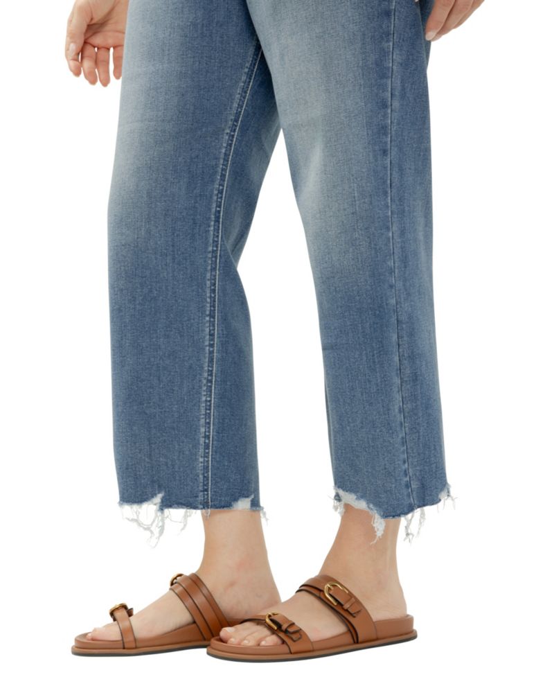 Plus Size Chelsea Boyfriend Mid-Rise Straight-Leg Jeans