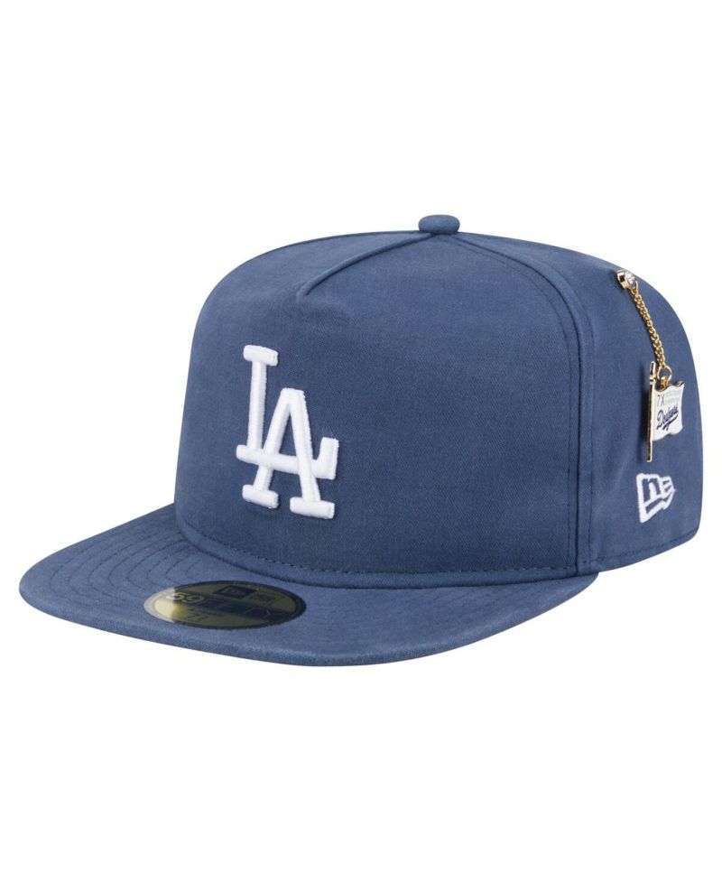Men's Blue Los Angeles Dodgers Championship Side Flag A-Frame 59FIFTY Fitted Hat