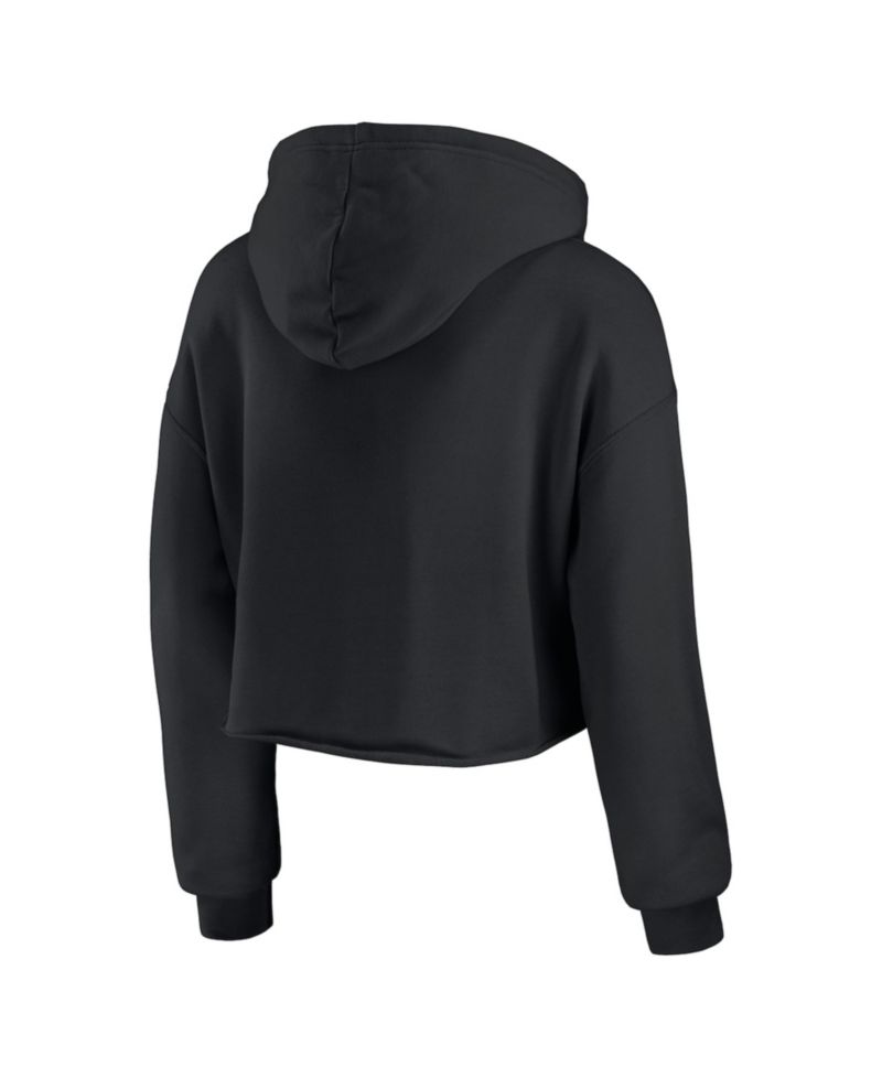 Women's Black Atlanta Falcons Domestic Cropped Pullover Hoodie