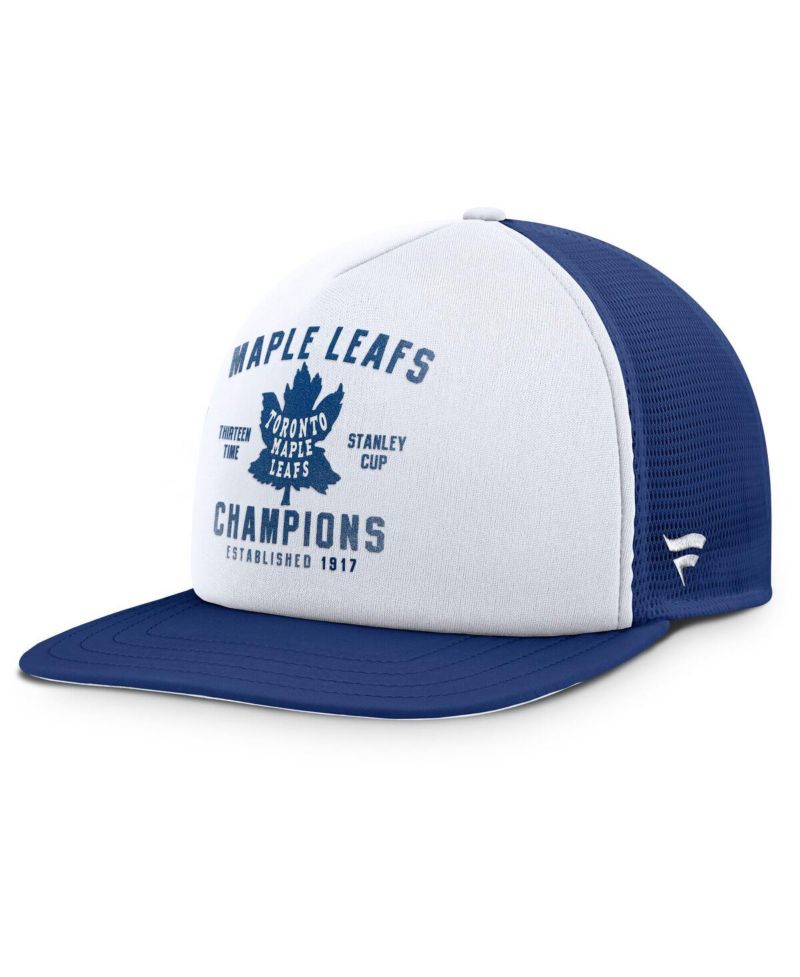 Men's White/Blue Toronto Maple Leaf's Decades Collection Foam Front Snapback Hat