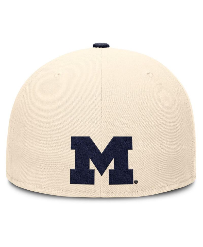 Men's Natural Michigan Wolverines Primetime True Performance Fitted Hat