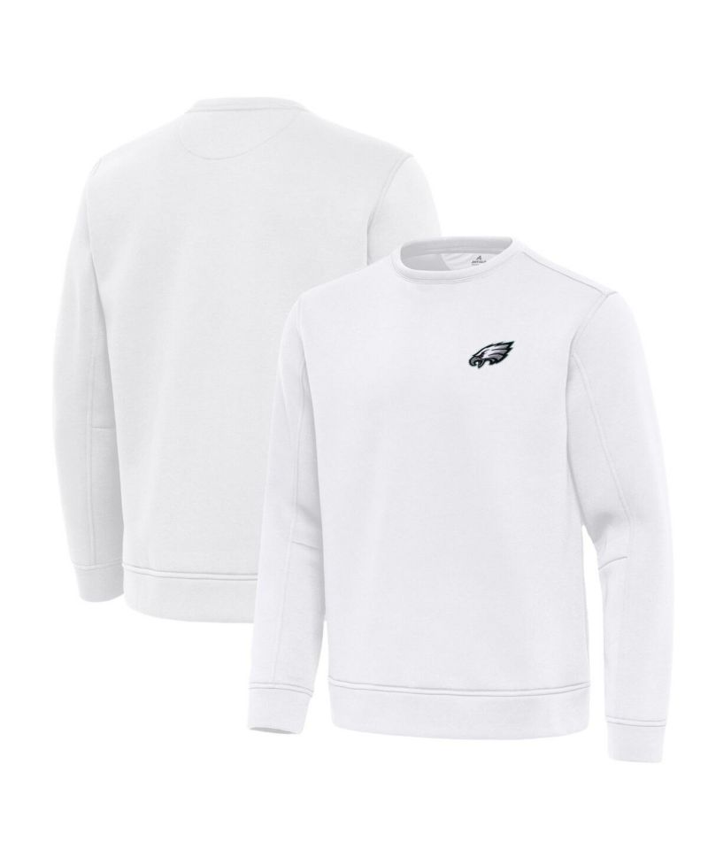 Men's White Philadelphia Eagles Relevant Lightweight Pullover Sweatshirt