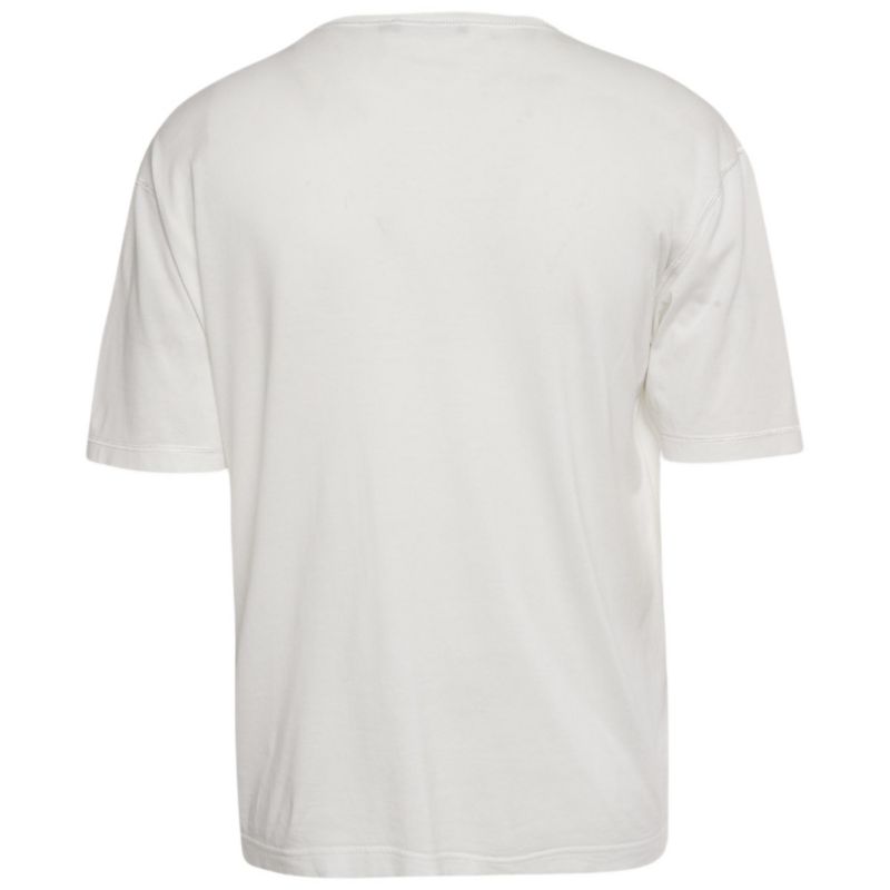 Men's White Logo Print Jersey Crewneck T-Shirt
