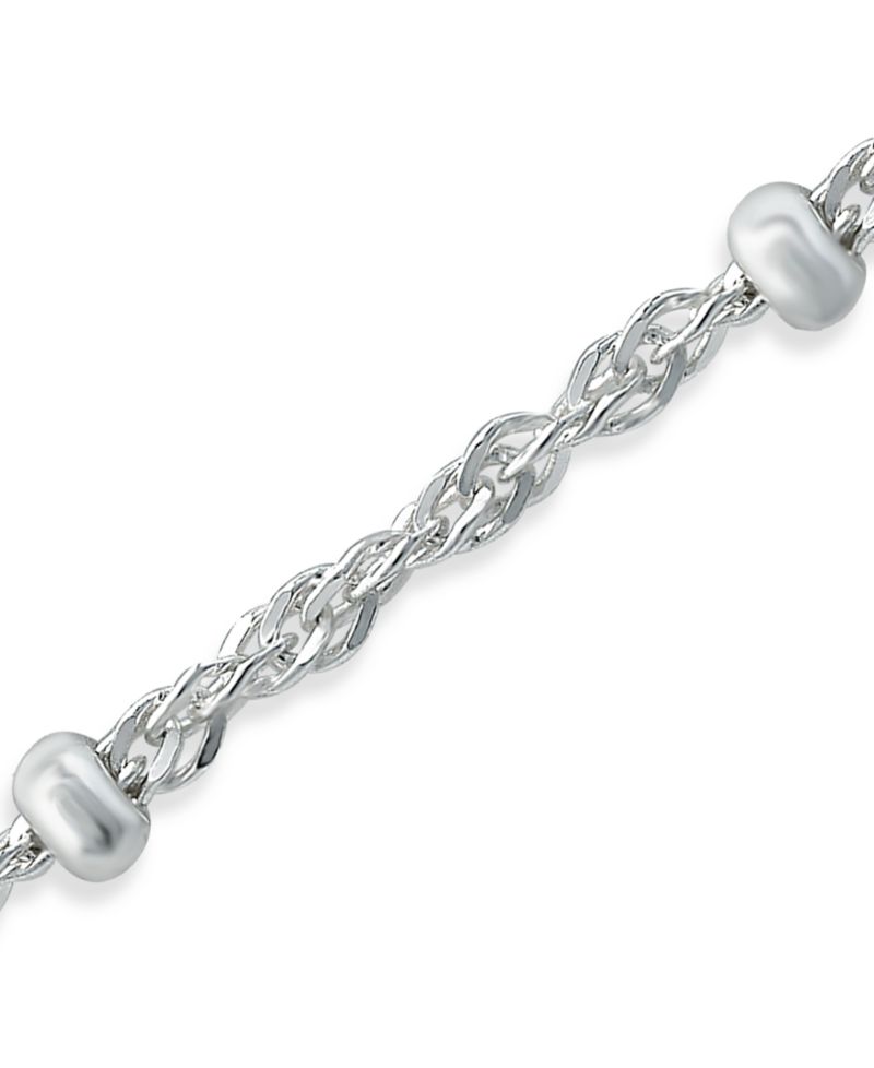 Small Beaded Singapore Chain Necklace and Anklet