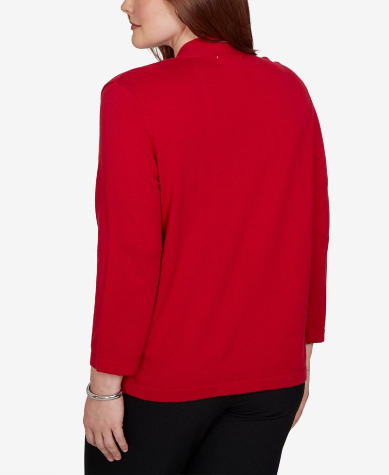 Petite Shawl-Collar 3/4-Sleeve Cardigan