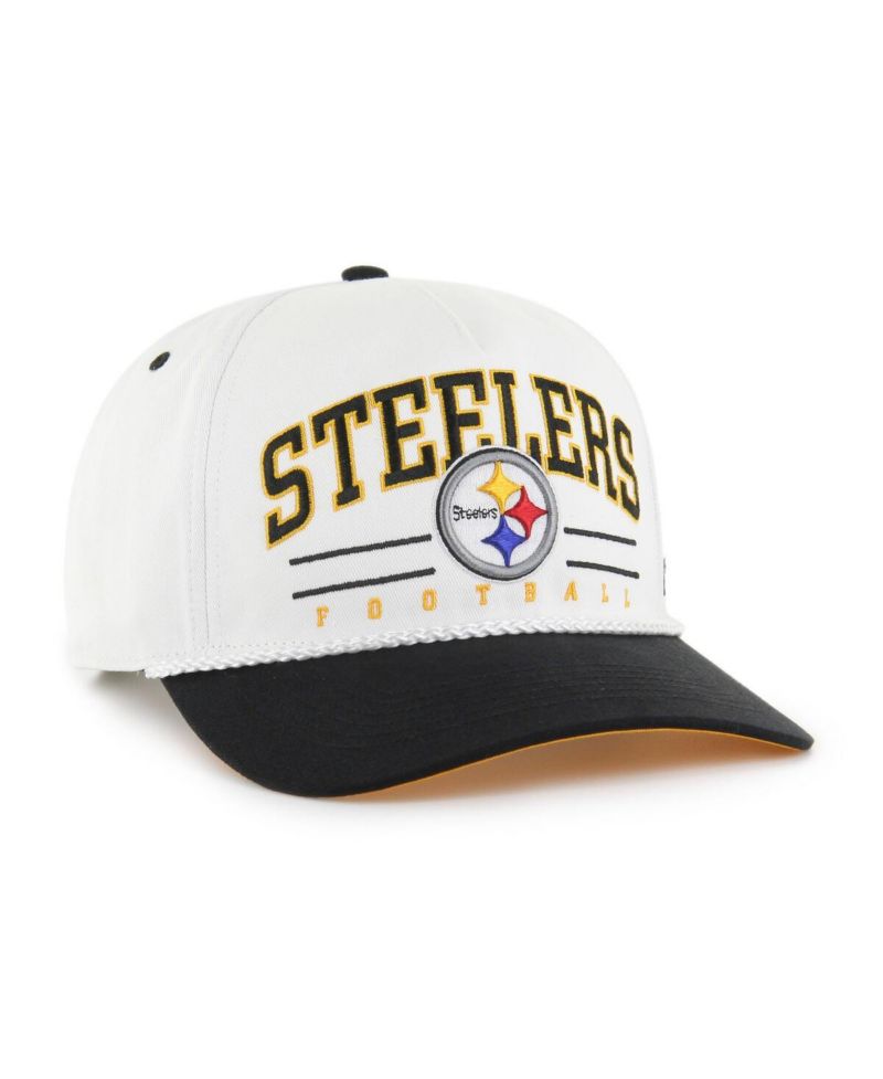 Men's White/Black Pittsburgh Steelers Roscoe Two-Toned Hitch Adjustable Hat