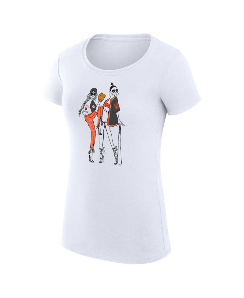 Women's White San Francisco Giants Super-Slim Fit Lightweight Baseball Girls T-Shirt