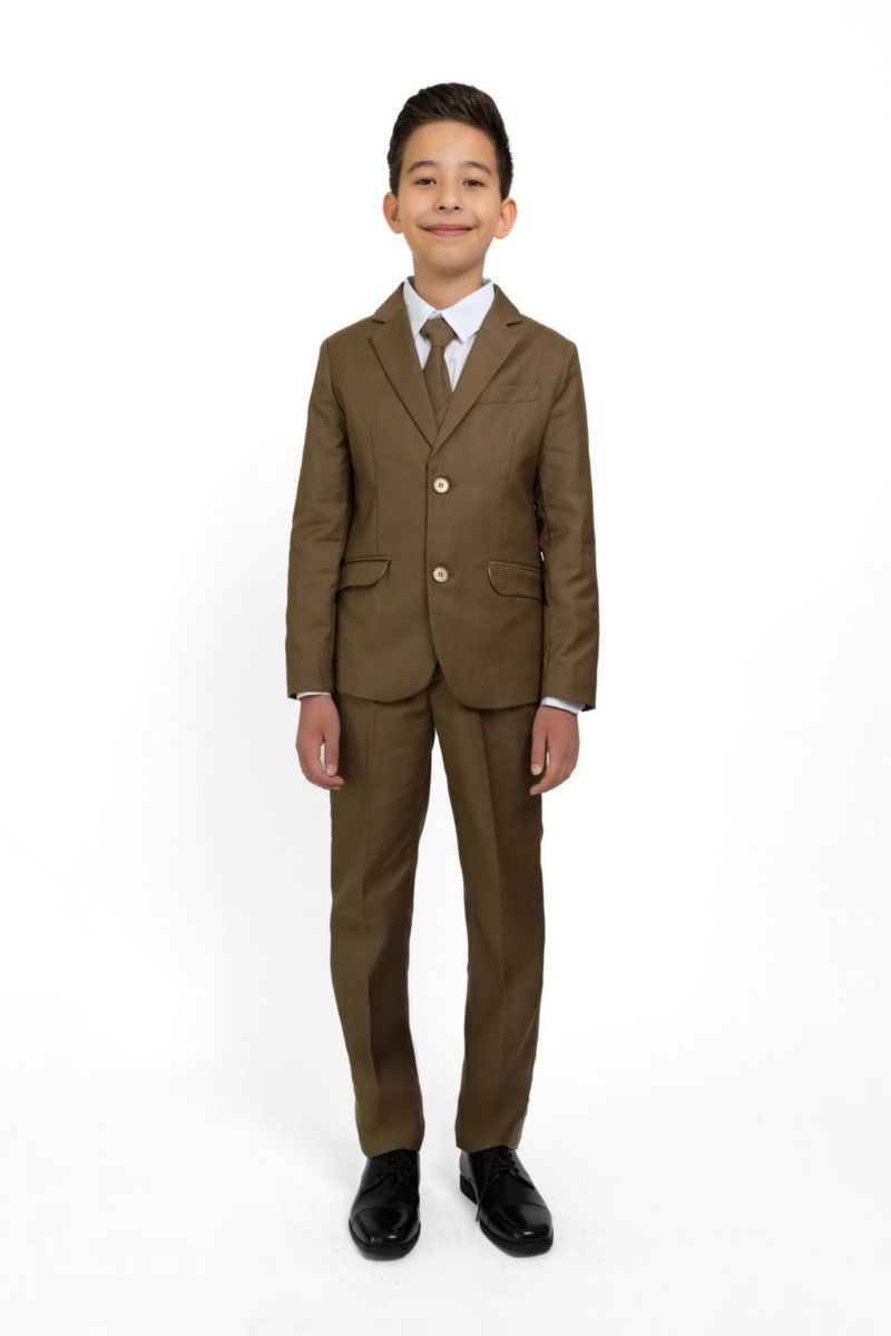 Комплект костюма Big Boys 007 Slim Fit из 5 предметов: рубашка, галстук, пиджак, жилет и брюки