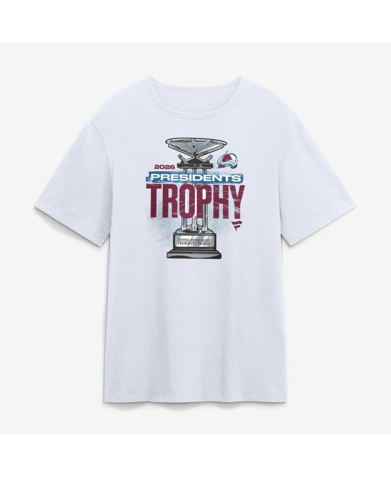 Men's White Colorado Avalanche 2026 Presidents' Trophy Winner T-Shirt