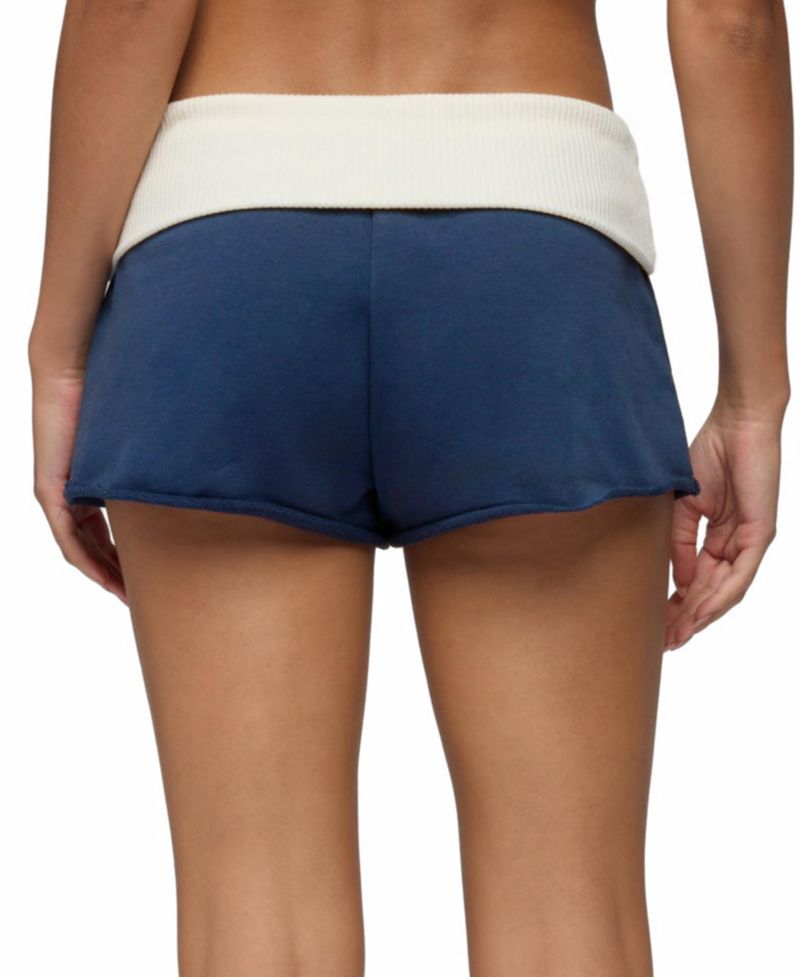 Women's Stevie French-Terry Foldover-Waistband Low-Rise Shorts, 2" Inseam