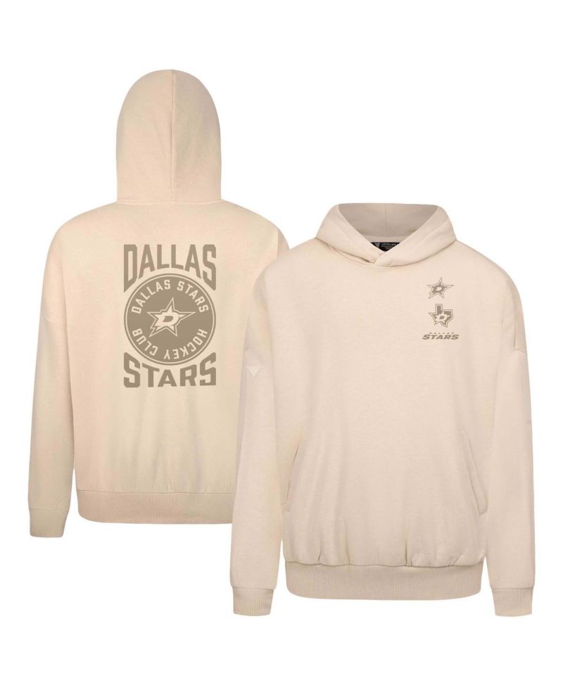 Men's Cream Dallas Stars Contact Stamp Pullover Hoodie