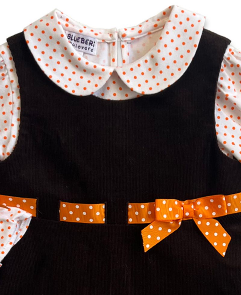 Baby Girls' Long-Sleeve Top and Jumper, 2-Piece Set