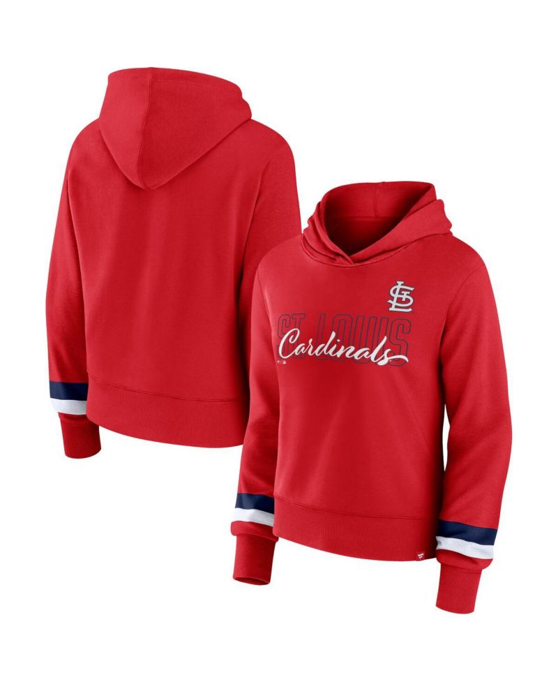 Women's Red St. Louis Cardinals Over Under Pullover Hoodie