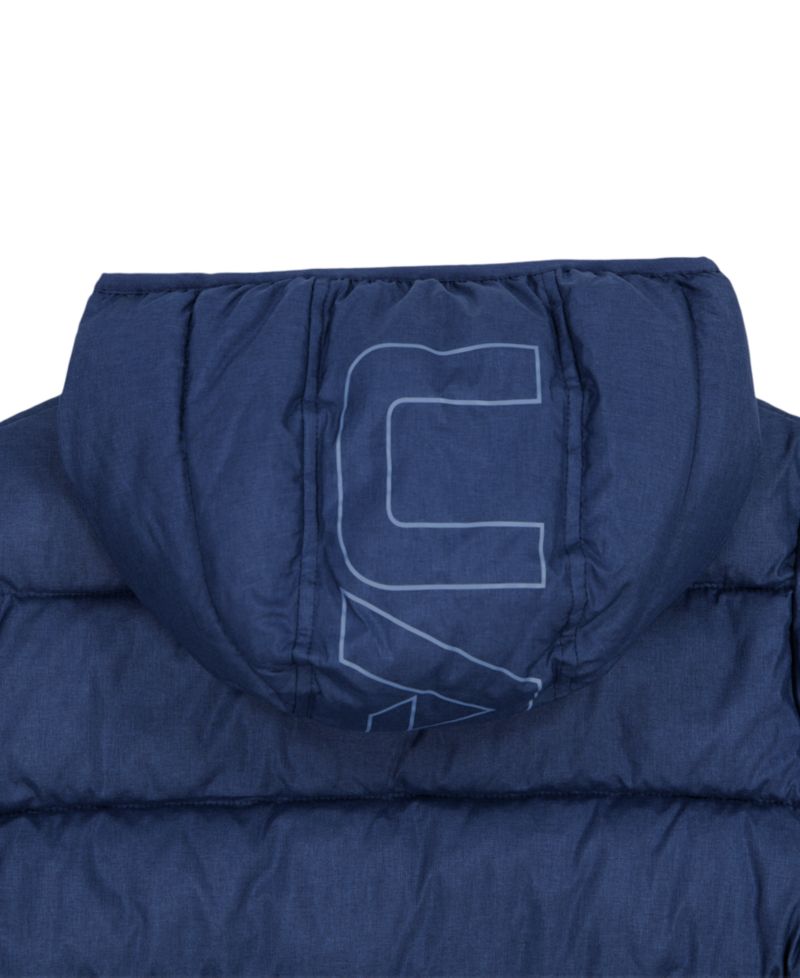 Boys' 8-20 Solid Logo Full-Zip Puffer Hooded Jacket