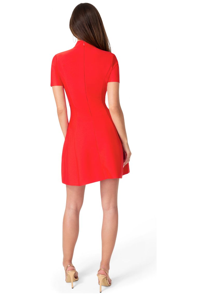 Women's Fit and Flare Short Sleeve Bandage Dress