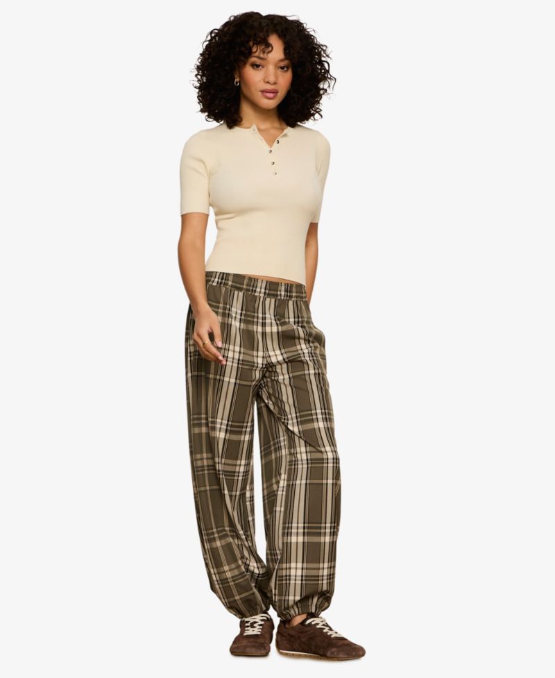 Petite Micro Balloon Wide-Leg Pants