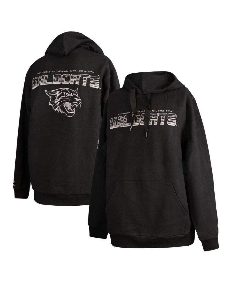 Men's Black Bethune-Cookman Wildcats Puff Print Sliced Pullover Hoodie
