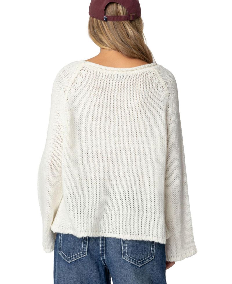 Womens Kangaroo Pocket Oversized Knit Top