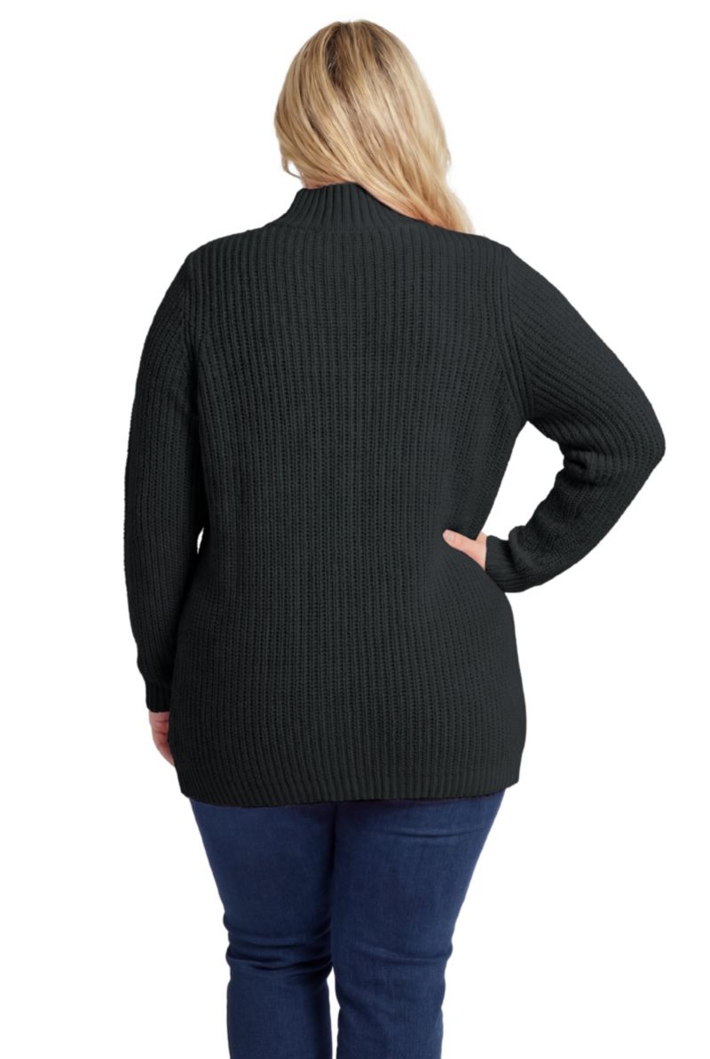 Plus Size Within Zip Front Shaker Cardigan Sweater