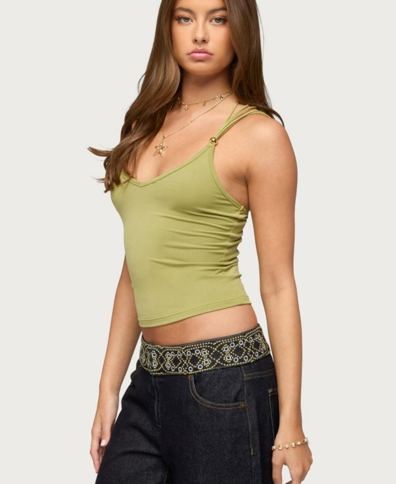Women's Vinney Strappy Bead V Neck Top