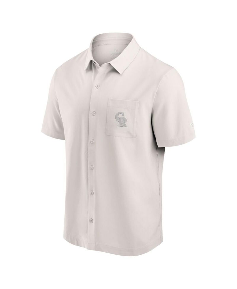 Men's Cream Colorado Rockies Front Office Button-Up Shirt