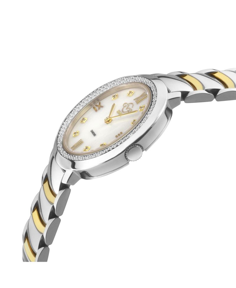 Women's Amalfi Swiss Quartz Two tone IPYG/SS Stainless Steel Bracelet Diamond Watch