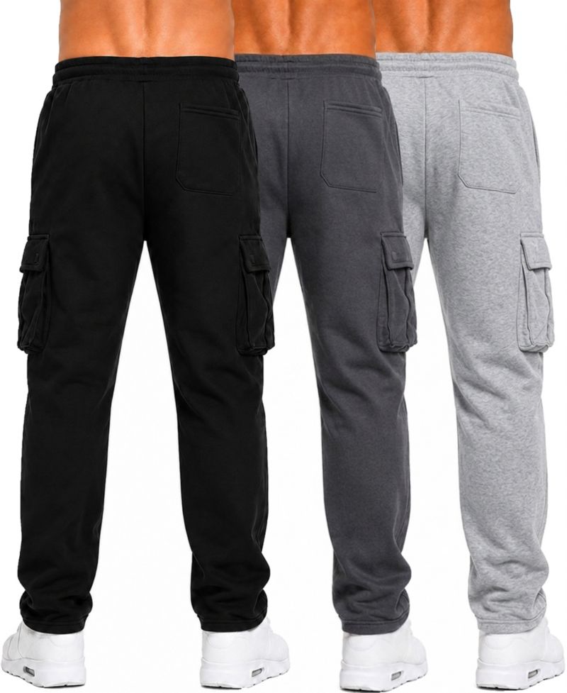 Men's Fleece-Lined Cargo Open-Bottom Sweatpants