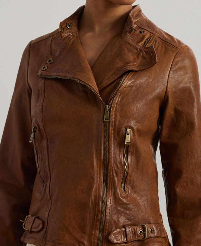Tumbled-Leather Jacket