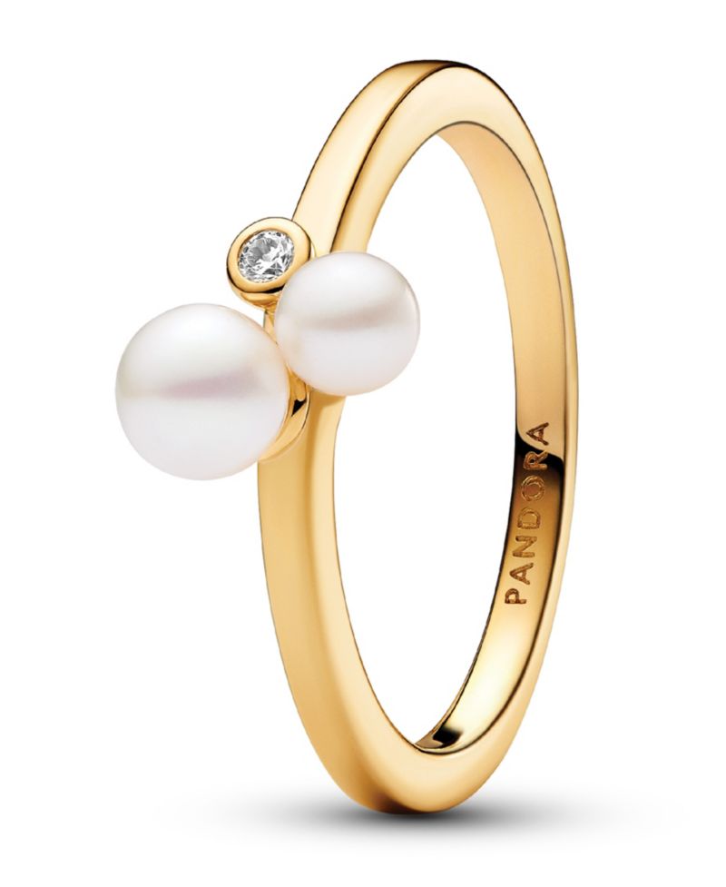 Sterling Silver Timeless Duo Treated Freshwater Cultured Pearls Ring