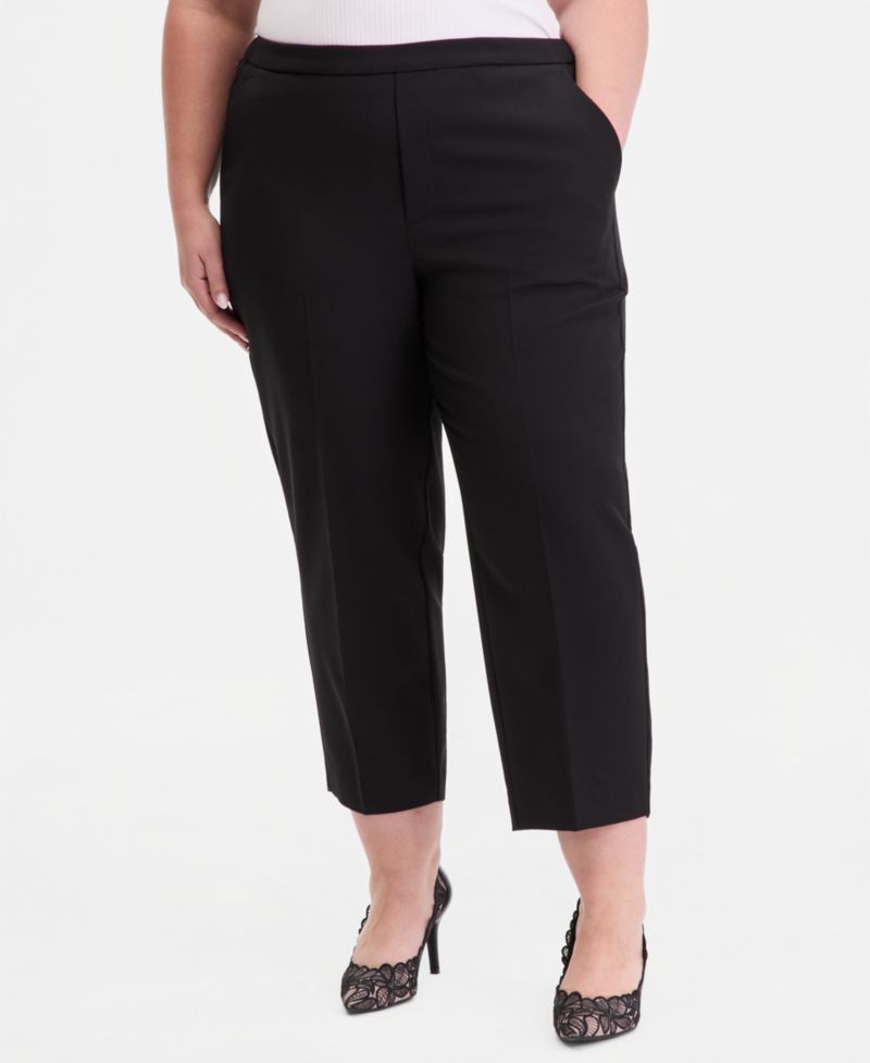 Plus Cropped Pull-On Pants