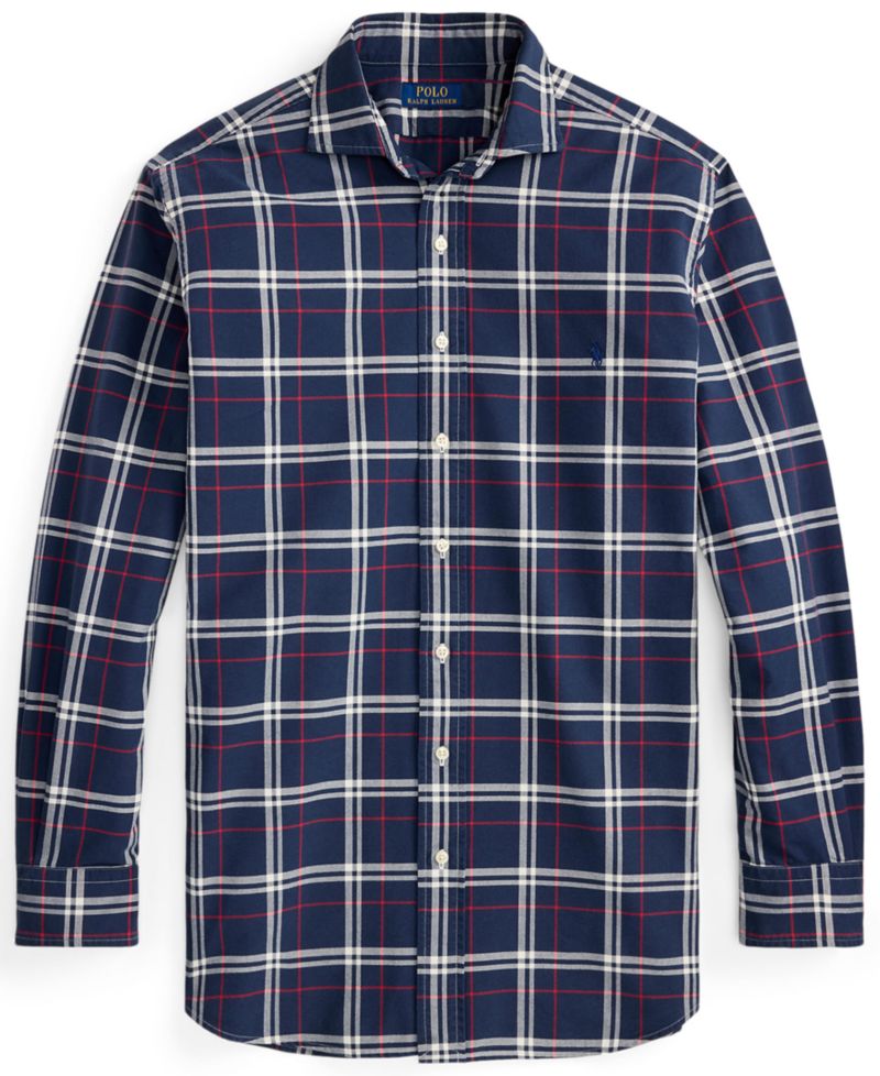 Men's Big & Tall Plaid Oxford Classic-Fit Shirt