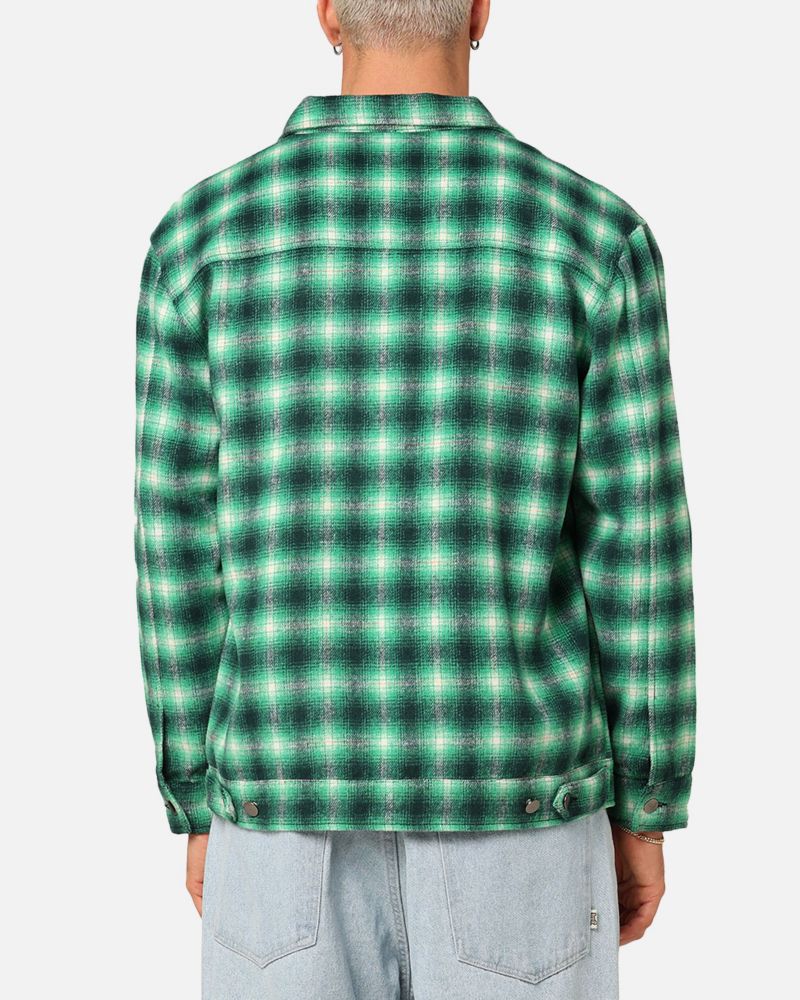 Men's Darby Plaid Shacket- Dark Green, S