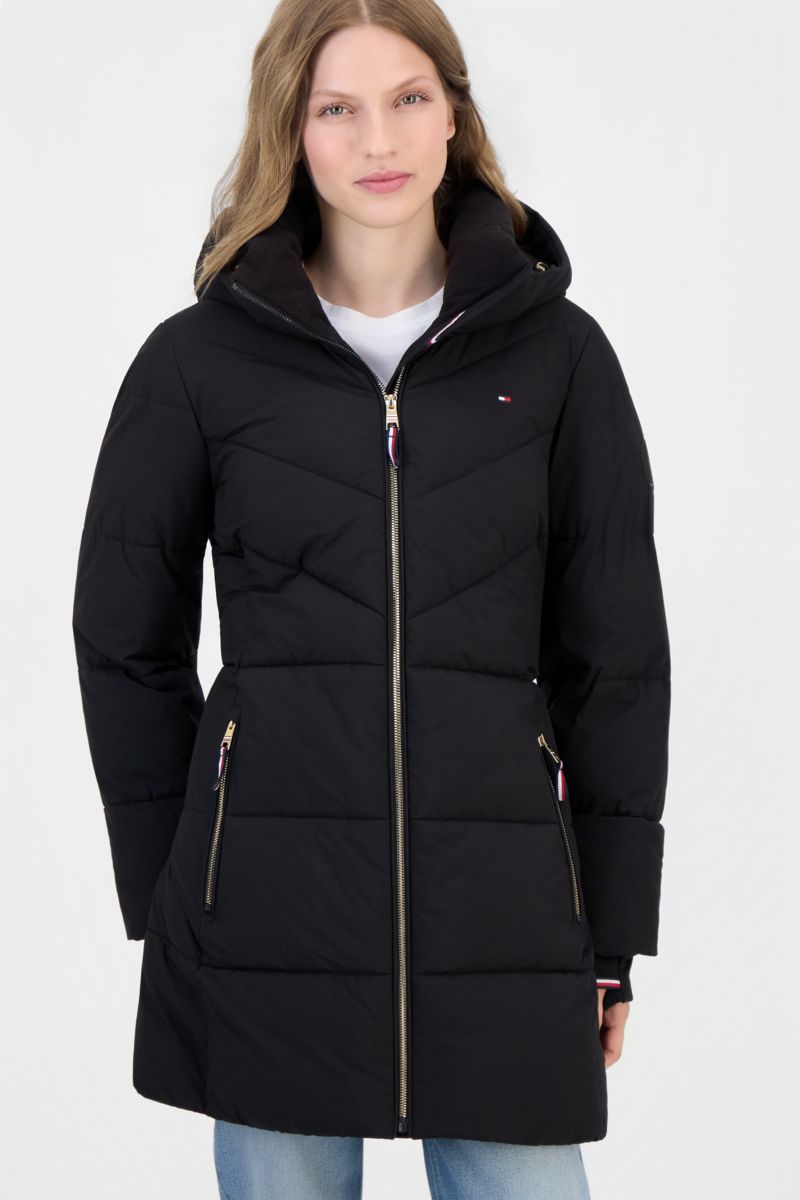 Women's Chevron-Quilted Puffer Coat