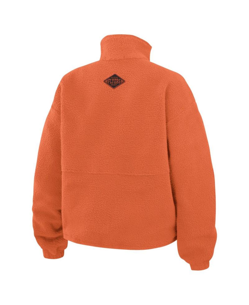 Women's Orange Philadelphia Flyers Polar Fleece Half-Zip Jacket